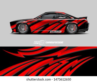 Car wrap decal design concept. Abstract stripe background for wrap vehicles, race cars, cargo vans, pickup trucks and racing livery.