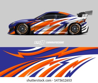 Car wrap decal design concept. Abstract stripe background for wrap vehicles, race cars, cargo vans, pickup trucks and racing livery.