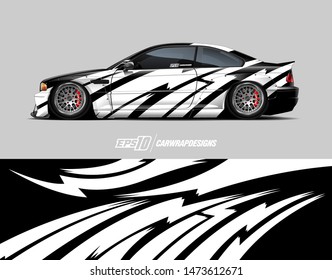 Car wrap decal design concept. Abstract stripe background for wrap vehicles, race cars, cargo vans, pickup trucks and racing livery.