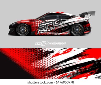 Car wrap decal design concept. Abstract grunge background for wrap vehicles, race cars, cargo vans, pickup trucks and car livery.
