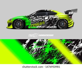 Car wrap decal design concept. Abstract grunge background for wrap vehicles, race cars, cargo vans, pickup trucks and car livery.