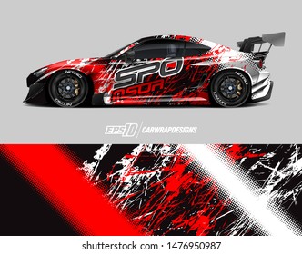 Car wrap decal design concept. Abstract grunge background for wrap vehicles, race cars, cargo vans, pickup trucks and car livery.