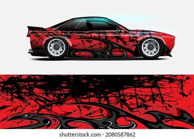 Car wrap decal design concept. Abstract grunge background for wrap vehicles, race cars, cargo vans, pickup trucks and livery