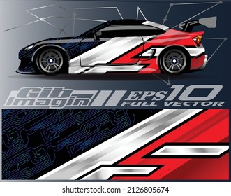Car wrap decal design concept. Abstract grunge background for wrap vehicles, race cars, cargo vans, pickup trucks and livery.