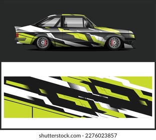 Car wrap decal design concept. abstract stripe racing 