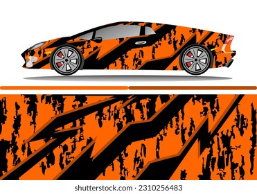 Car wrap decal design concept. Abstract grunge background for wrap vehicles, race cars, cargo vans, pickup trucks and livery