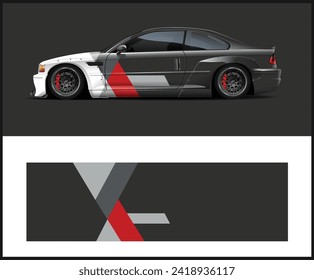 Car wrap decal design concept. Abstract grunge background for wrap vehicles