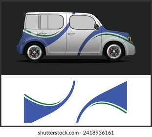 Concepto de diseño de calcomanías de envoltura de coches. Resumen del fondo grueso para los vehículos envueltos