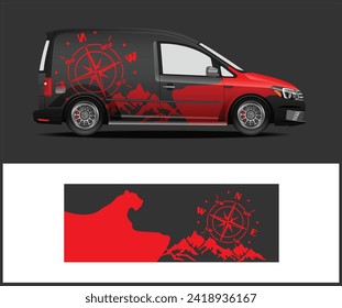 Car wrap decal design concept. Abstract grunge background for wrap vehicles