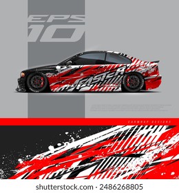 Car wrap decal design concept. Abstract grunge background for wrap vehicles, race cars, cargo vans, pickup trucks and livery.