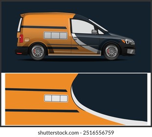 Conceito de design de decalque de envoltório de carro para veículos de envoltório