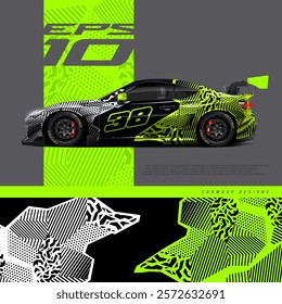 Car wrap decal design concept. Abstract grunge background for wrap vehicles, race cars, cargo vans, pickup trucks and livery.