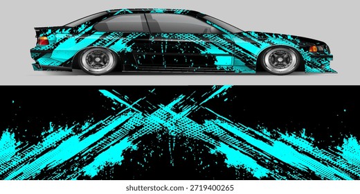 Car wrap decal design concept. Abstract grunge background for wrap vehicles, race cars, cargo vans, pickup trucks and livery.