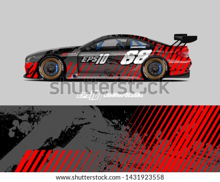Car wrap decal design concept.  Abstract grunge background for wrap vehicles, race cars, cargo vans, pickup trucks and livery.