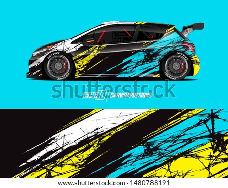 Car wrap decal design concept. Abstract grunge background for wrap vehicles, race cars, cargo vans, pickup trucks and livery.