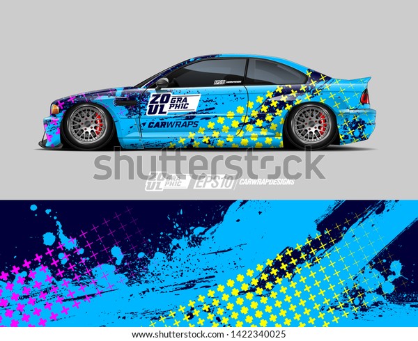 Car wrap decal design concept.  Abstract grunge\
background for wrap vehicles, race cars, cargo vans, pickup trucks\
and livery.