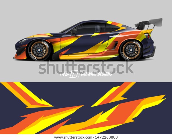 Car wrap decal design concept. Abstract stripe\
background for wrap vehicles, race cars, cargo vans, pickup trucks\
and livery.