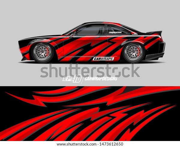 Car wrap decal design concept. Abstract stripe\
background for wrap vehicles, race cars, cargo vans, pickup trucks\
and racing livery.