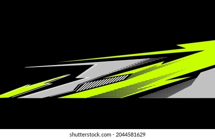 Car wrap decal design graphic abstract racing Vector Image, Stylish sports background with geometric sharp shapes