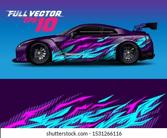 car wrap or decal design. stripe and grunge abstract design for adventure, livery, racing, signage, and daily use car. ready to print out vinyl sticker