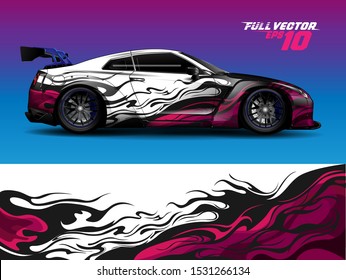 car wrap or decal design. stripe and grunge abstract design for adventure, livery, racing, signage, and daily use car. ready to print out vinyl sticker