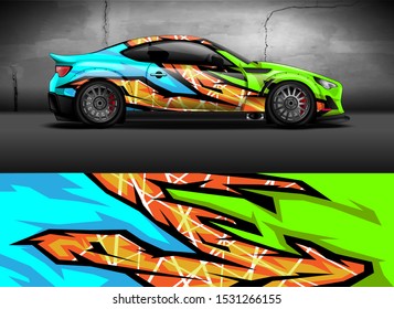 car wrap or decal design. stripe and grunge abstract design for adventure, livery, racing, signage, and daily use car. ready to print out vinyl sticker