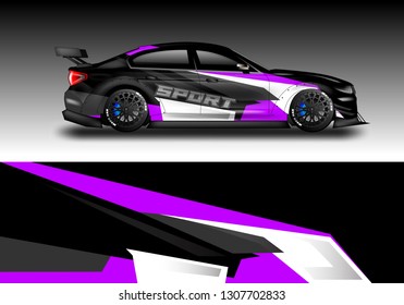 Car wrap decal design vector. Graphic vehicle, race car, rally, livery 