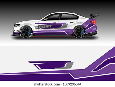 Car wrap decal design vector. Graphic abstract background kit designs for vehicle, race car, rally, livery, sport eps 10