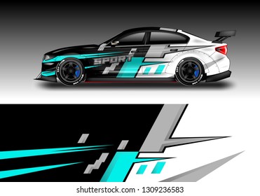 Car wrap decal design vector. Graphic abstract background kit designs for vehicle, race car, rally, livery, sport eps 10