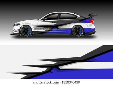 Car wrap decal design vector. Graphic vehicle, race car, rally, livery clean