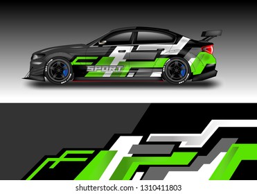 Car wrap decal design vector. Graphic abstract background luxury designs for vehicle, race car, rally, livery 