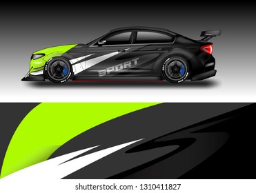 Car wrap decal design vector. Graphic abstract background luxury designs for vehicle, race car, rally, livery 