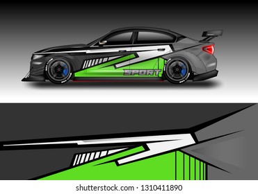 Car wrap decal design vector. Graphic abstract background luxury designs for vehicle, race car, rally, livery 