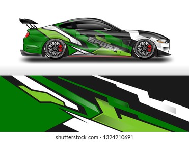 Car wrap decal design vector. Graphic abstract background kit designs for vehicle, race car, rally, livery, sport eps 10