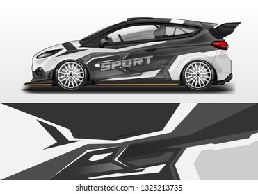 Car wrap decal design vector. Graphic abstract background kit designs for vehicle, race car, rally, livery, sport eps 10