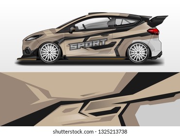 Car wrap decal design vector. Graphic abstract background kit designs for vehicle, race car, rally, livery, sport eps 10