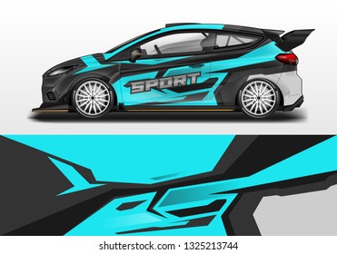 Car wrap decal design vector. Graphic abstract background kit designs for vehicle, race car, rally, livery, sport eps 10