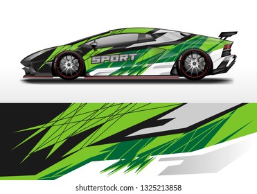 Car wrap decal design vector. Graphic abstract background kit designs for vehicle, race car, rally, livery, sport eps 10