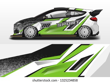 Car wrap decal design vector. Graphic abstract background kit designs for vehicle, race car, rally, livery, sport eps 10 