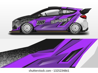 Car wrap decal design vector. Graphic abstract background kit designs for vehicle, race car, rally, livery, sport eps 10 