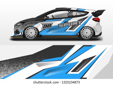 Car wrap decal design vector. Graphic abstract background kit designs for vehicle, race car, rally, livery, sport eps 10 