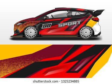 Car wrap decal design vector. Graphic abstract background kit designs for vehicle, race car, rally, livery, sport eps 10 