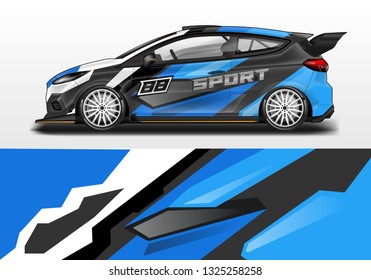 Car wrap decal design vector. Graphic abstract background kit designs for vehicle, race car, rally, livery, sport eps 10 