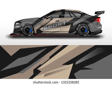 Car wrap decal design vector. Graphic abstract background kit designs for vehicle, race car, rally, livery, sport eps 10 