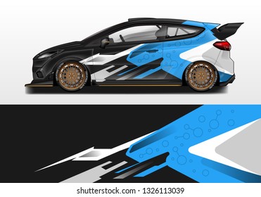 Car wrap decal design vector. Graphic abstract background kit designs for vehicle, race car, rally, livery, sport eps 10