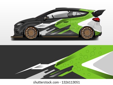Car wrap decal design vector. Graphic abstract background kit designs for vehicle, race car, rally, livery, sport eps 10