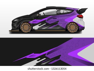 Car wrap decal design vector. Graphic abstract background kit designs for vehicle, race car, rally, livery, sport eps 10