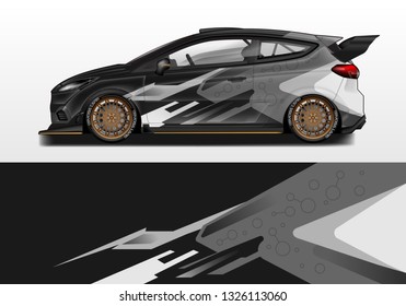 Car wrap decal design vector. Graphic abstract background kit designs for vehicle, race car, rally, livery, sport eps 10