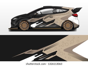 Car wrap decal design vector. Graphic abstract background kit designs for vehicle, race car, rally, livery, sport eps 10