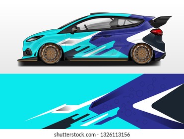 Car wrap decal design vector. Graphic abstract background kit designs for vehicle, race car, rally, livery, sport eps 10